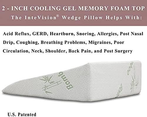 InteVision Foam Wedge Pillow with Headrest