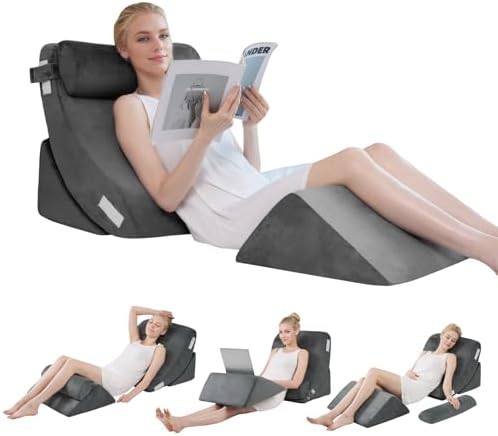 4PCS Orthopedic Bed Wedge Pillow Set for Back and Leg Pain Relief