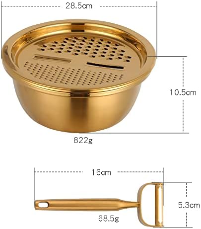 TEHAHA 3-in-1 Colander Set with Peeler and Mixing Bowl