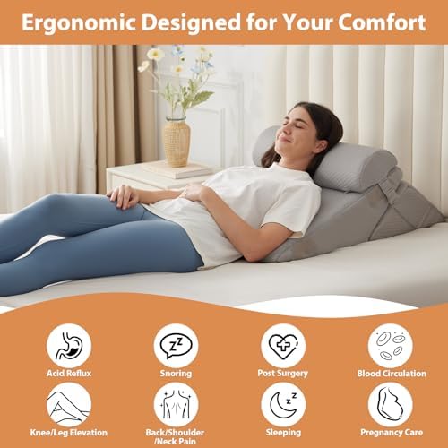 3PCS Wedge Pillow Set for Back Support and Pain Relief