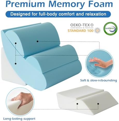 6PCS Orthopedic Wedge Pillow Set for Post Surgery Relief and Acid Reflux