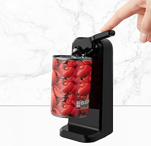 Holstein Electric Can Opener with Auto Shutoff and Push Down Lever Black
