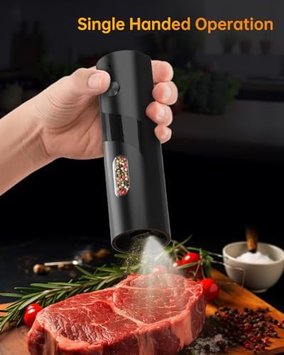 CIRCLE JOY Rechargeable Salt Pepper Grinder Set with USB Charging Base