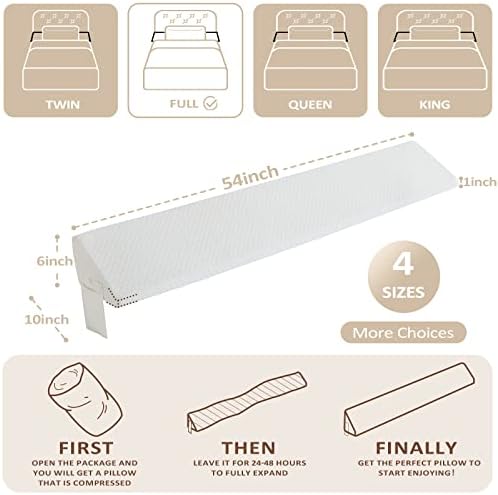 Homemate Full Size Bed Wedge Pillow Stopper - White 1
