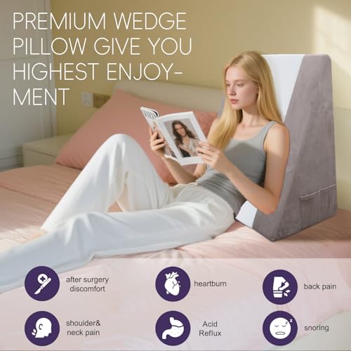 Premium Foam Wedge Pillow for Sleep and Back Support