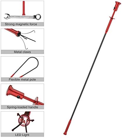 Housolution Grabber Tool with LED Lights Red