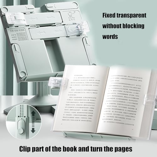 Folding Bookstand with Height and Angle Adjustments for Reading and Cooking