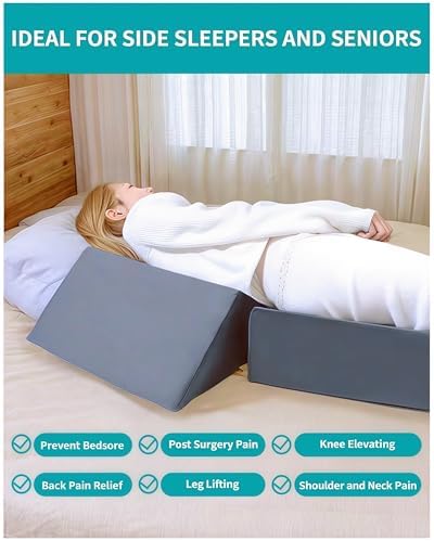3PCS Bed Wedge Pillow Set for Seniors Back Pain Relief