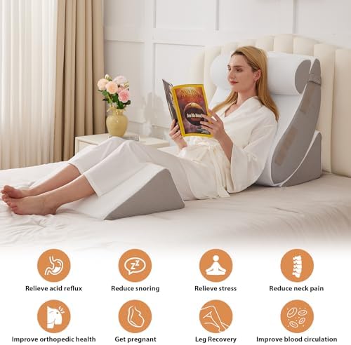 BIEEZZK Orthopedic Wedge Pillow Set 4PCS 1