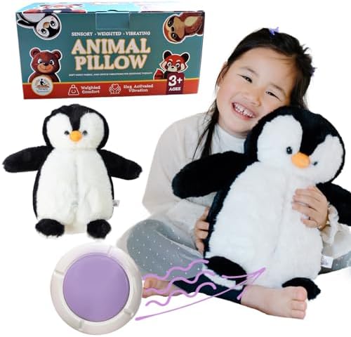 Snugglekid Penguin Vibrating Weighted Pillow for Kids Adults