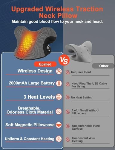 Wireless Heated Neck Stretcher with Graphene and Magnetic Therapy