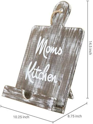 MyGift Gray Cutting Board Style Cookbook Stand