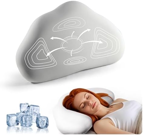 MIMCAT Cloud Contour Memory Foam Pillow with Cooling Cover