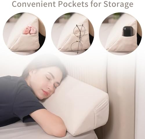 Aurako Triangular Bed Wedge Pillow for Head Foot and Side Support