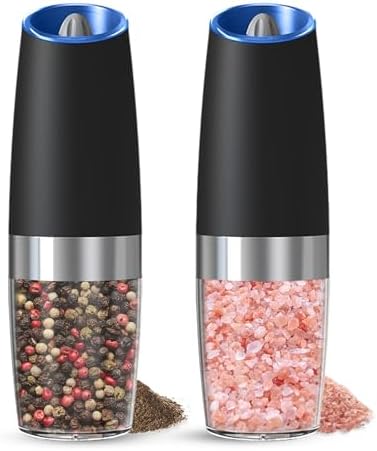 UNNEES Gravity Electric Salt and Pepper Grinder Set of 2 1