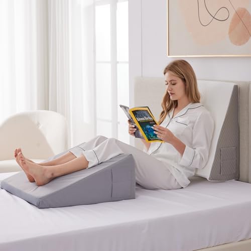 Ruqmuis 10 Wedge Pillow for Acid Reflux and Back Pain Relief