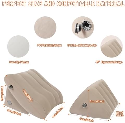 Toggloo Inflatable Wedge Pillow Set for Pain Relief and Comfort