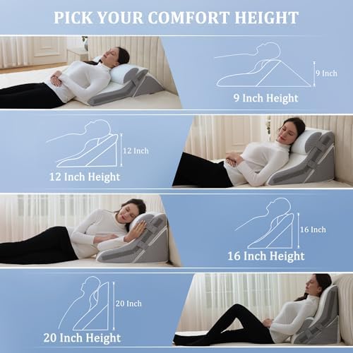 Flyxunfri Adjustable Wedge Pillow Set 9-20 Inches