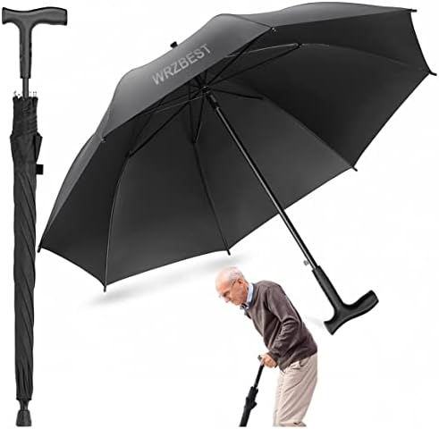 2-in-1 Walking Cane Umbrella - Windproof Lightweight Heavy-Duty Frame