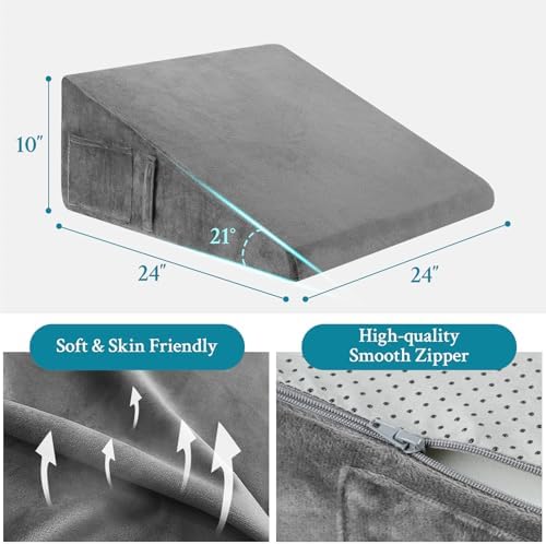 Domusensus 10 Memory Foam Wedge Pillow for Sleep Relief