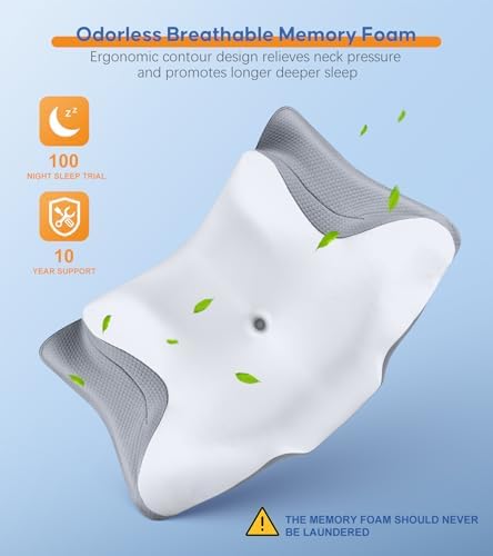 RASUSS Cervical Pillow for Neck Shoulder Pain Relief