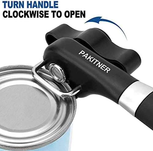 PAKITNER Safe Cut Can Opener - Manual Food Grade Stainless Steel Ergonomic