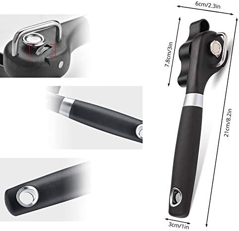 RICKUNCL Manual Can Opener with Soft Grip and Smooth Edge