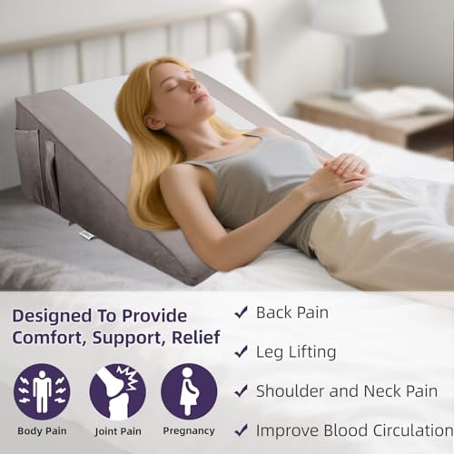 Premium Foam Wedge Pillow for Sleep and Back Support