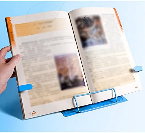 XIAOSAKU Adjustable Foldable Book Stand for Cookbooks Textbooks Magazines and Phones