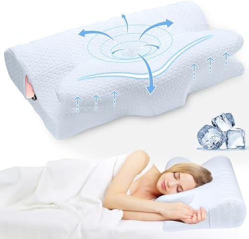 Contoured Cervical Neck Pillow for Sleep Support