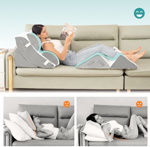 Hansleep 6PCS Orthopedic Wedge Pillow Set for Sleep and Pain Relief