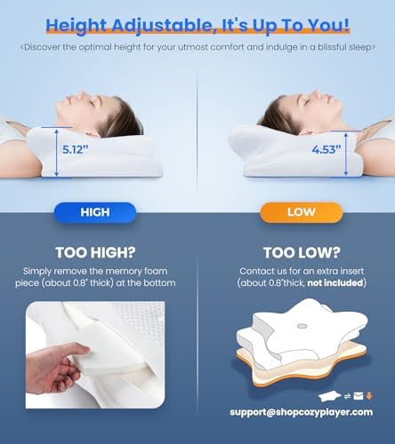 Cozyplayer Ultra Pain Relief Cooling Pillow with Neck Support