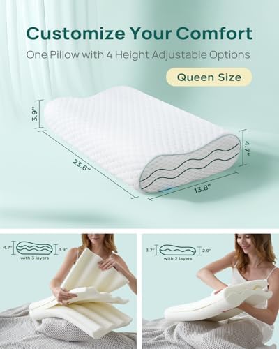 Releep Cervical Neck Pillow - Adjustable Support for All Sleepers