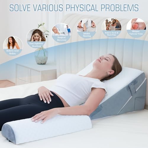 Ziiyllean 3Pcs Adjustable Memory Foam Wedge Pillow Set