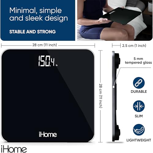 iHome Digital Scale for Body Weight Black