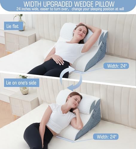 Ziiyllean 20-in-1 Adjustable Bed Wedge Pillow for Back Pain Relief
