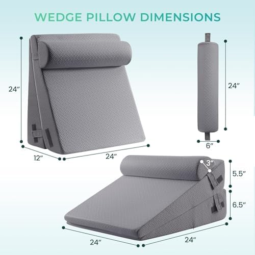 Sasttie 3 Pc Adjustable Wedge Pillow Set