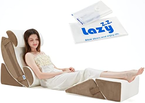 Lazyzizi 6pcs Orthopedic Wedge Pillow Set - Memory Foam for Pain Relief