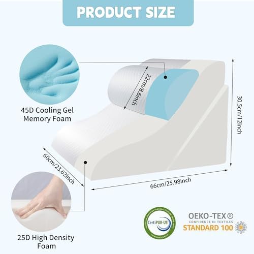 3PCS Adjustable Wedge Pillow Set for Sleep Relief