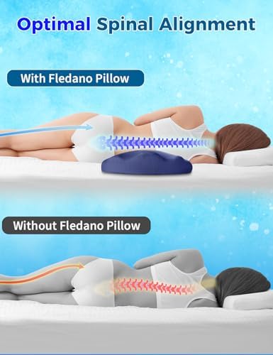 Fledano Cooling Lumbar Support Pillow for Back Pain Relief