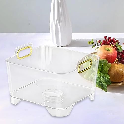 MagiDeal Clear Vegetable Washing Basket with Drain and Anti-Slip Design