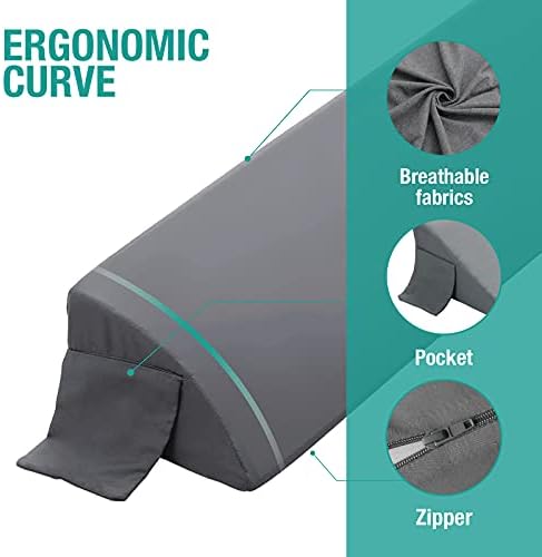 Vekkia Headboard Pillow with Phone Pocket 39 x 10 x 6