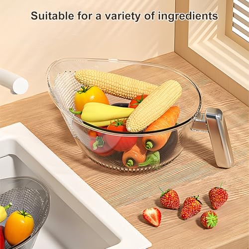 Meideli Rice Washer Strainer Bowl with Handle