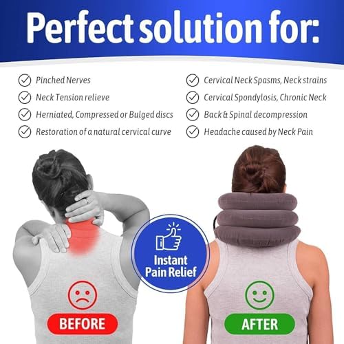 S Cervical Neck Traction Device - Inflatable Adjustable Relief Support