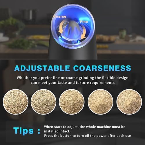 Haomacro Electric Salt and Pepper Grinder Set with LED Light