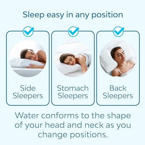 Mediflow Water Pillow with Memory Foam - Neck Pain Relief
