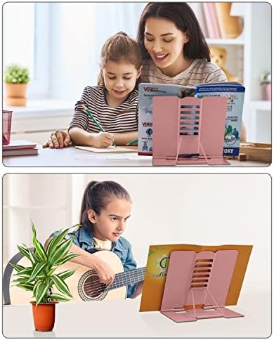 MSDADA Adjustable Book Stand for Reading and Cooking Morandi Pink