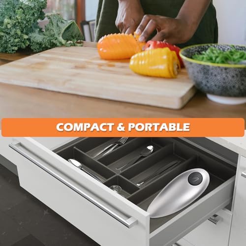 One Touch Electric Can Opener - Smooth Edge Cordless Compact Black