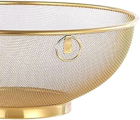 Gold Rice Washing Colander with Handle and Base