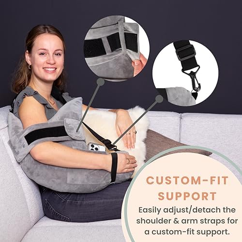 MOYOAMA Contoured Shoulder Surgery Pillow with Pocket and Adjustable Straps